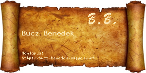 Bucz Benedek névjegykártya